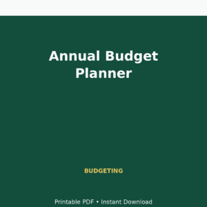 MoneyFlows Annual Budget Planner