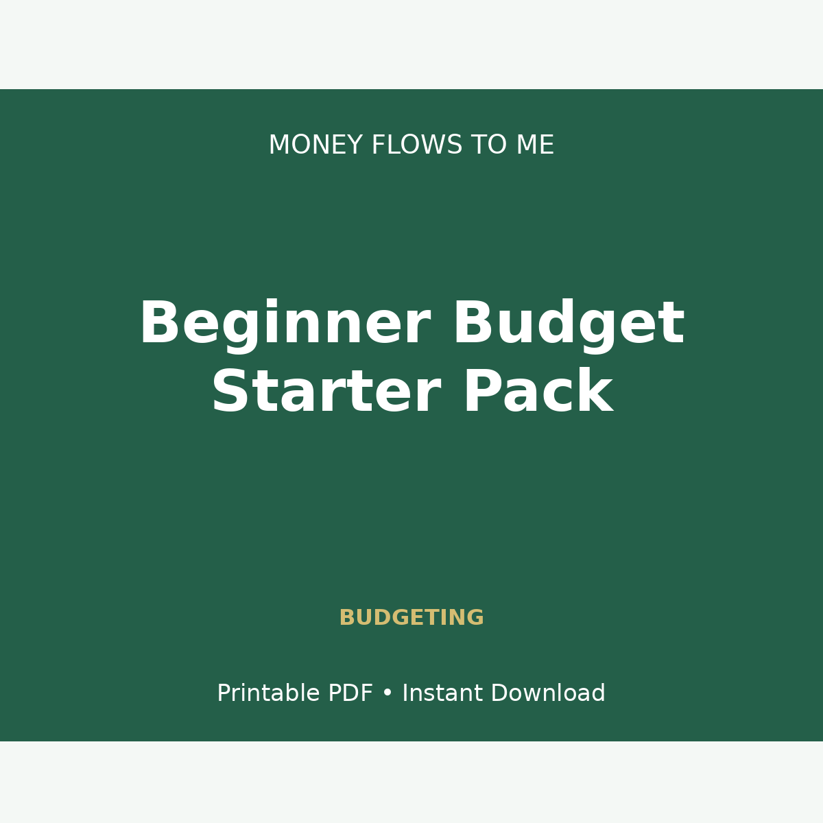 MoneyFlows Beginner Budget Starter Pack