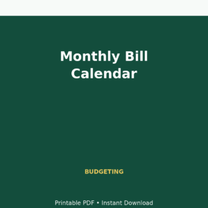 MoneyFlows Monthly Bill Calendar