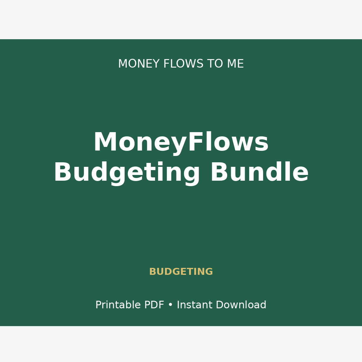 MoneyFlows Budgeting Workbook - Premium 13-Page System