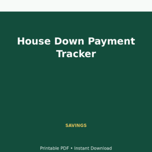 MoneyFlows House Down Payment Tracker