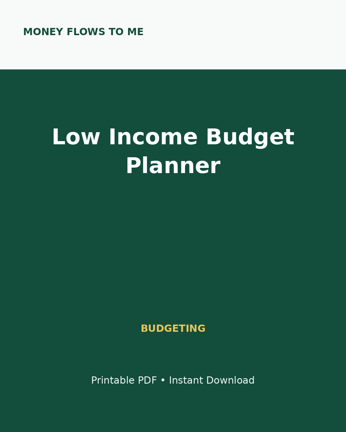 MoneyFlows Low Income Budget Planner