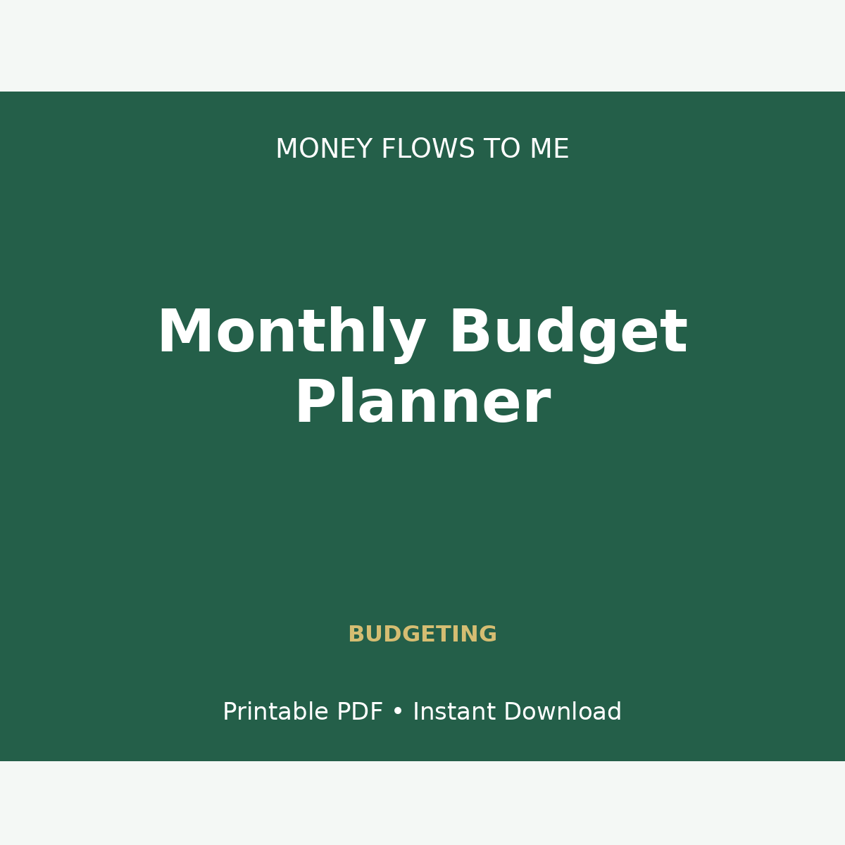 MoneyFlows Monthly Budget Planner