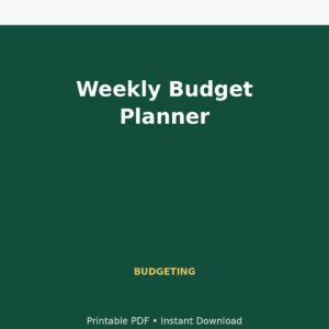 MoneyFlows Weekly Budget Planner